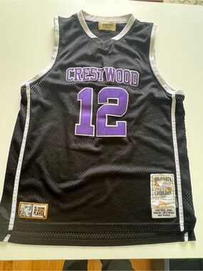 Crestwood #12 Black & Purple Basketball Jersey